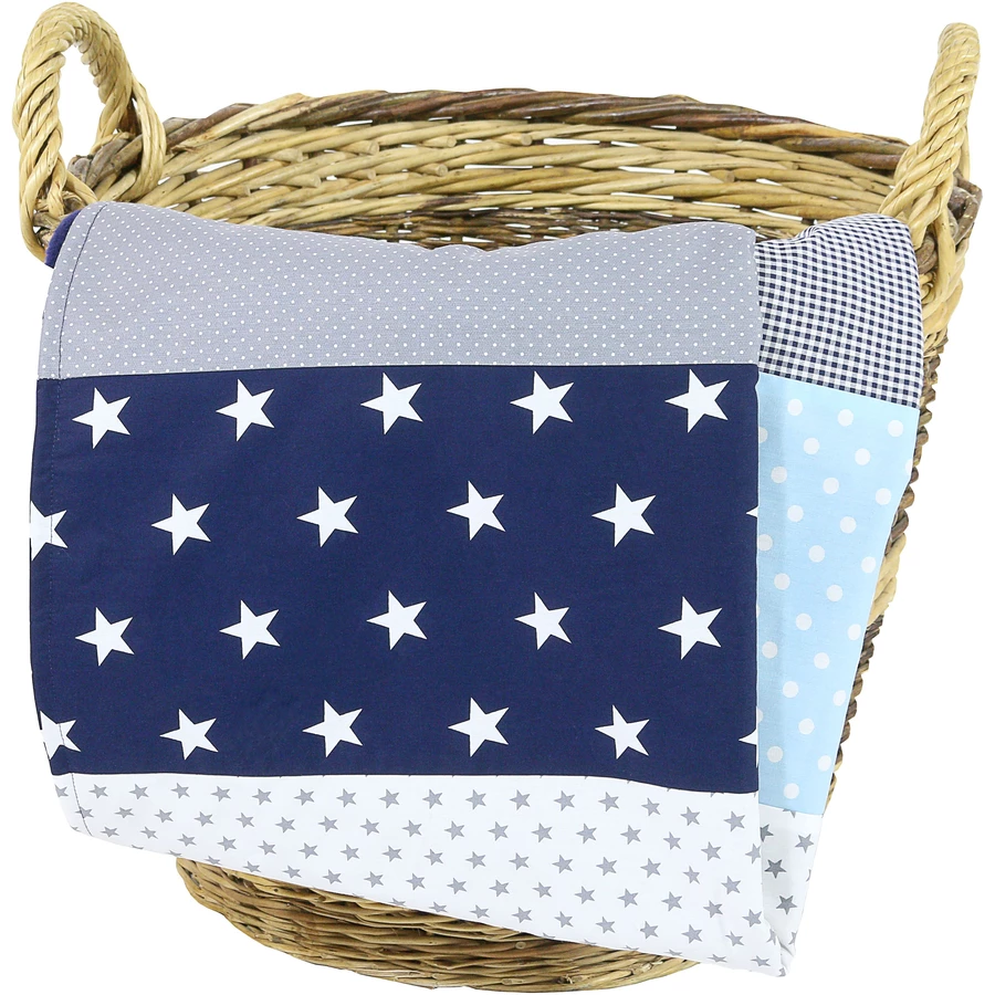 Ullenboom Babydecke & Kuscheldecke 100X140 cm Blau Hellblau Grau