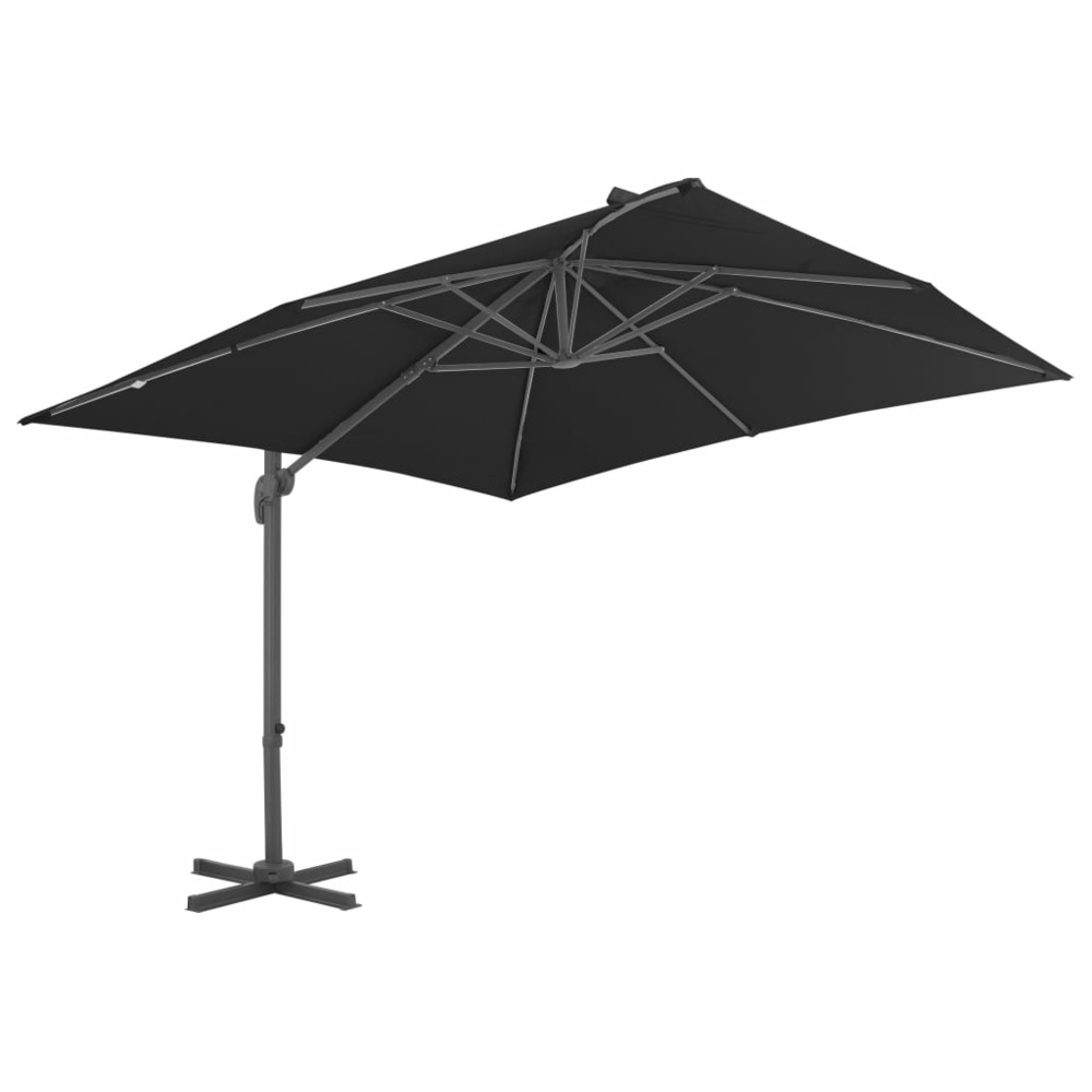 Parasol meuble de jardin en porte-à-faux mât en aluminium 300 x 300 cm anthracite