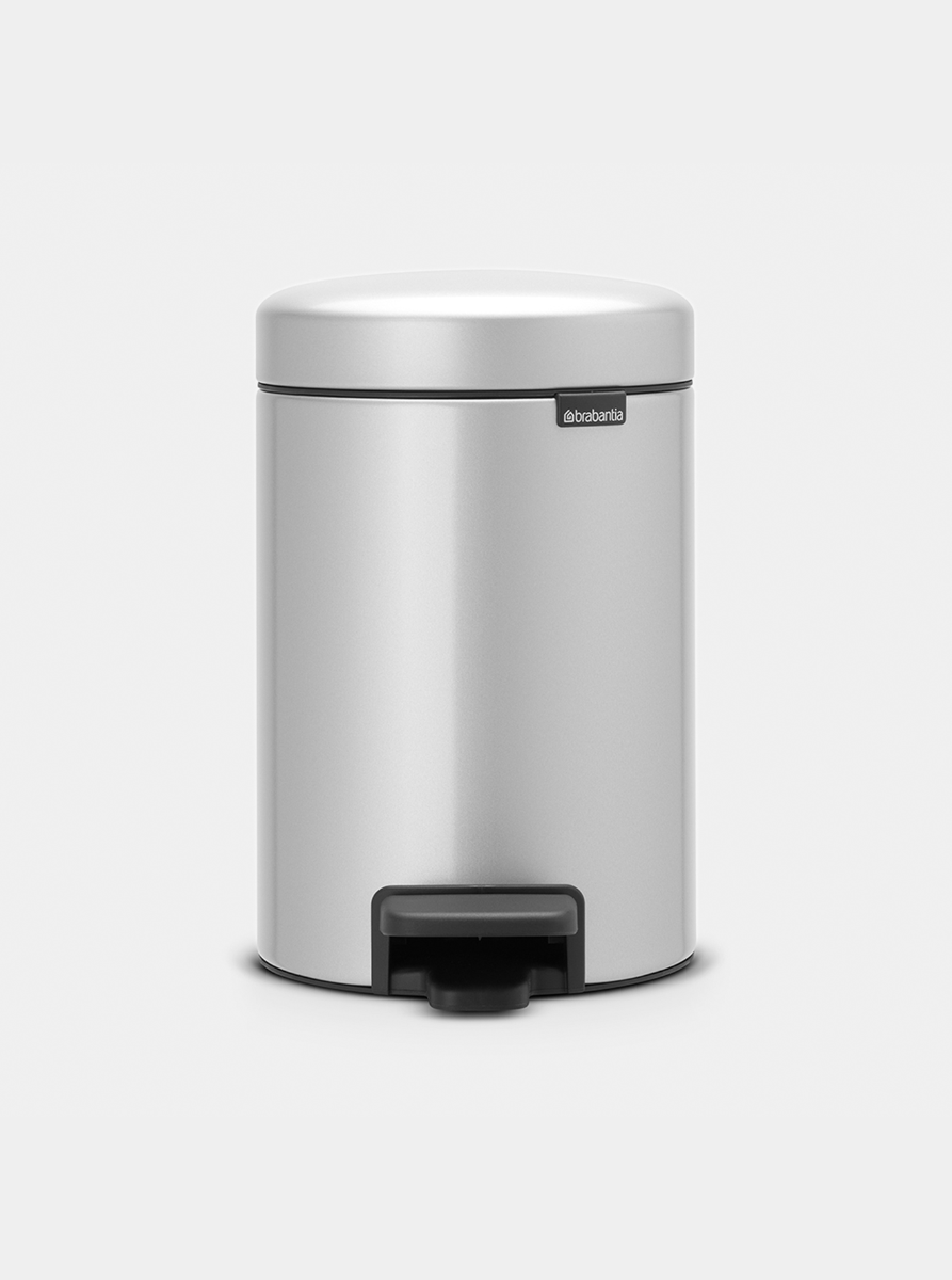 NewIcon Pedaalemmer, 3 liter, kunststof binnenemmer - Metallic Grey