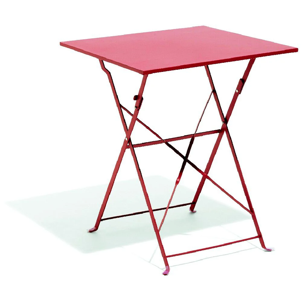 Table carrée Boston pliante rouge 2 personnes