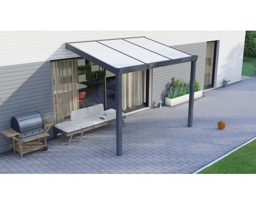 Legend terrasoverkapping met opaal polycarbonaat, 300 x 200 cm, antraciet structuur