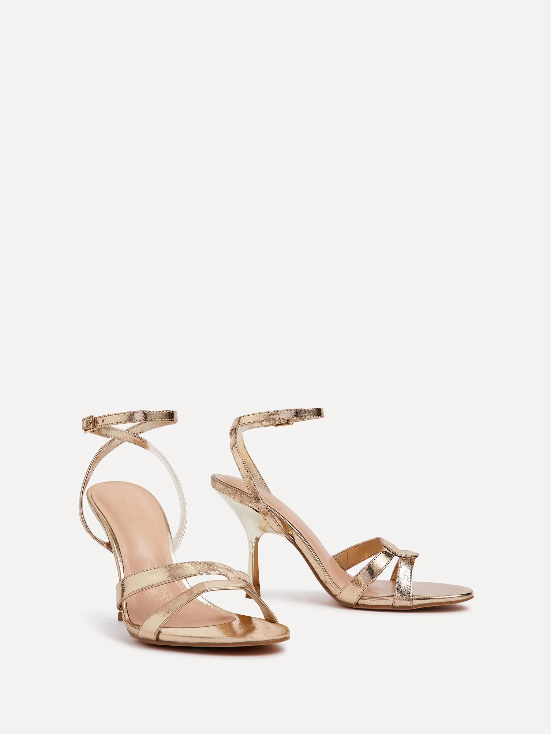 Goud - Linzi Bronte Heeled Sandals with Double Front Strap