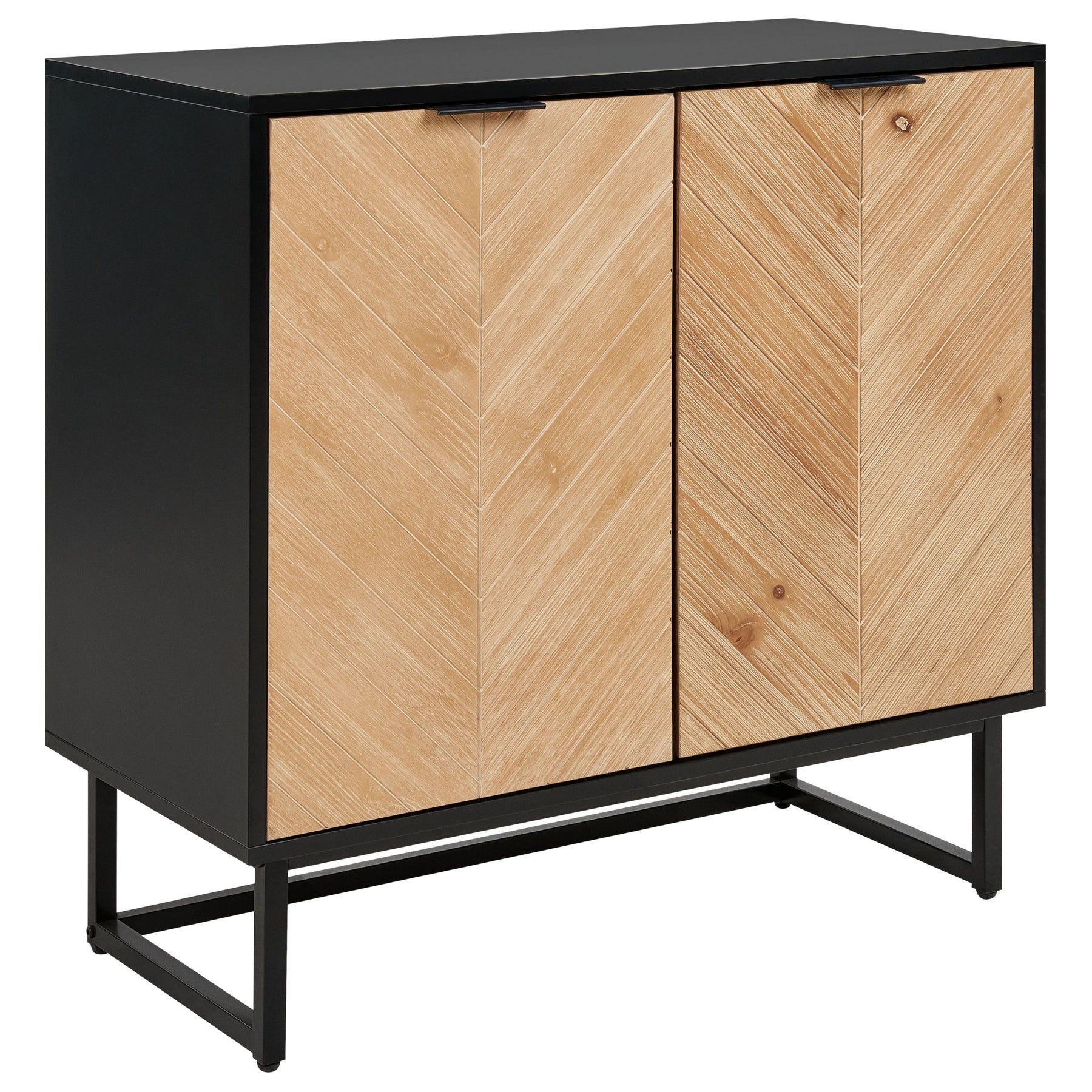 Beliani - ALASKA - Dressoir - Lichtbruin|Zwart - Hout
