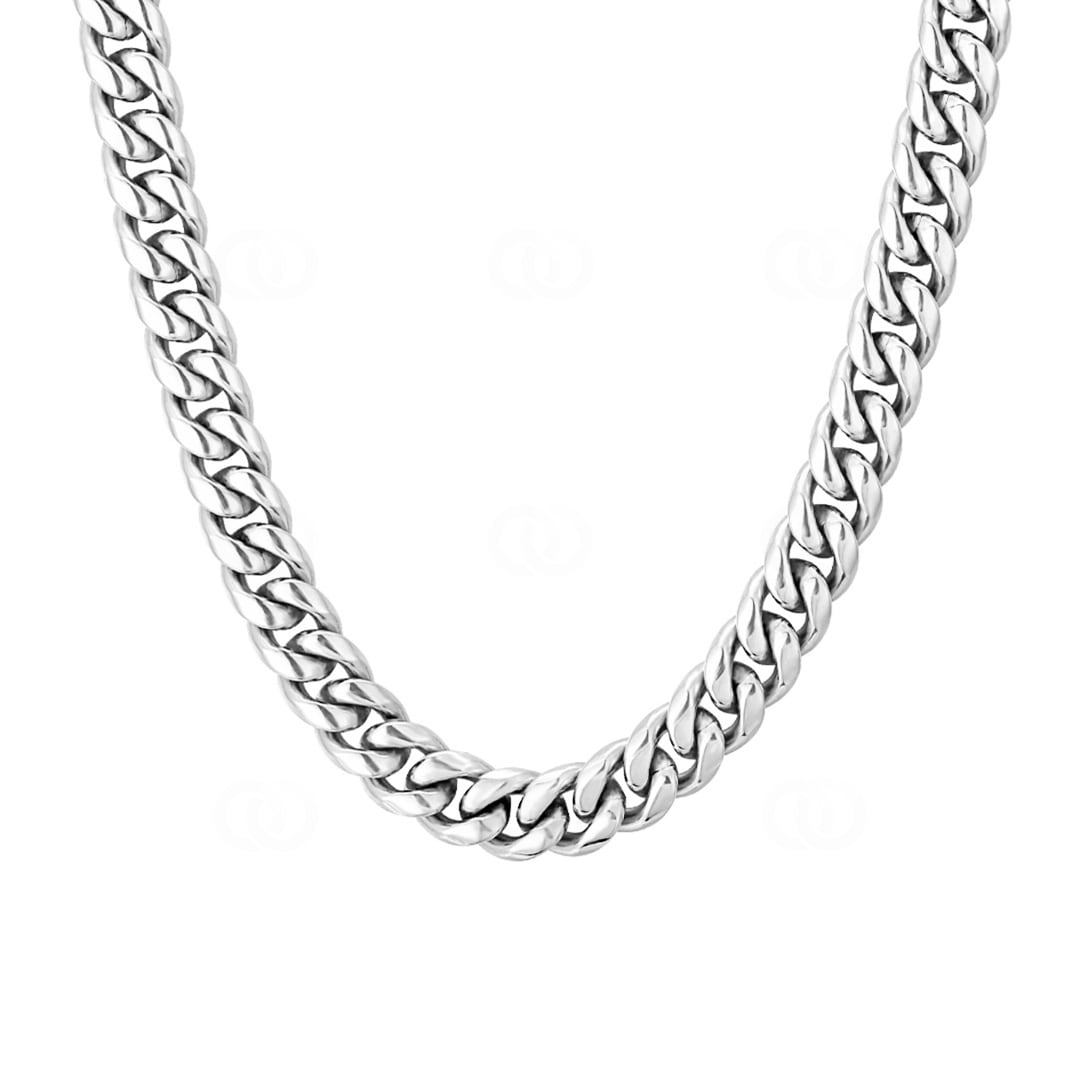10mm Cuban Link Panzerkette silbrig