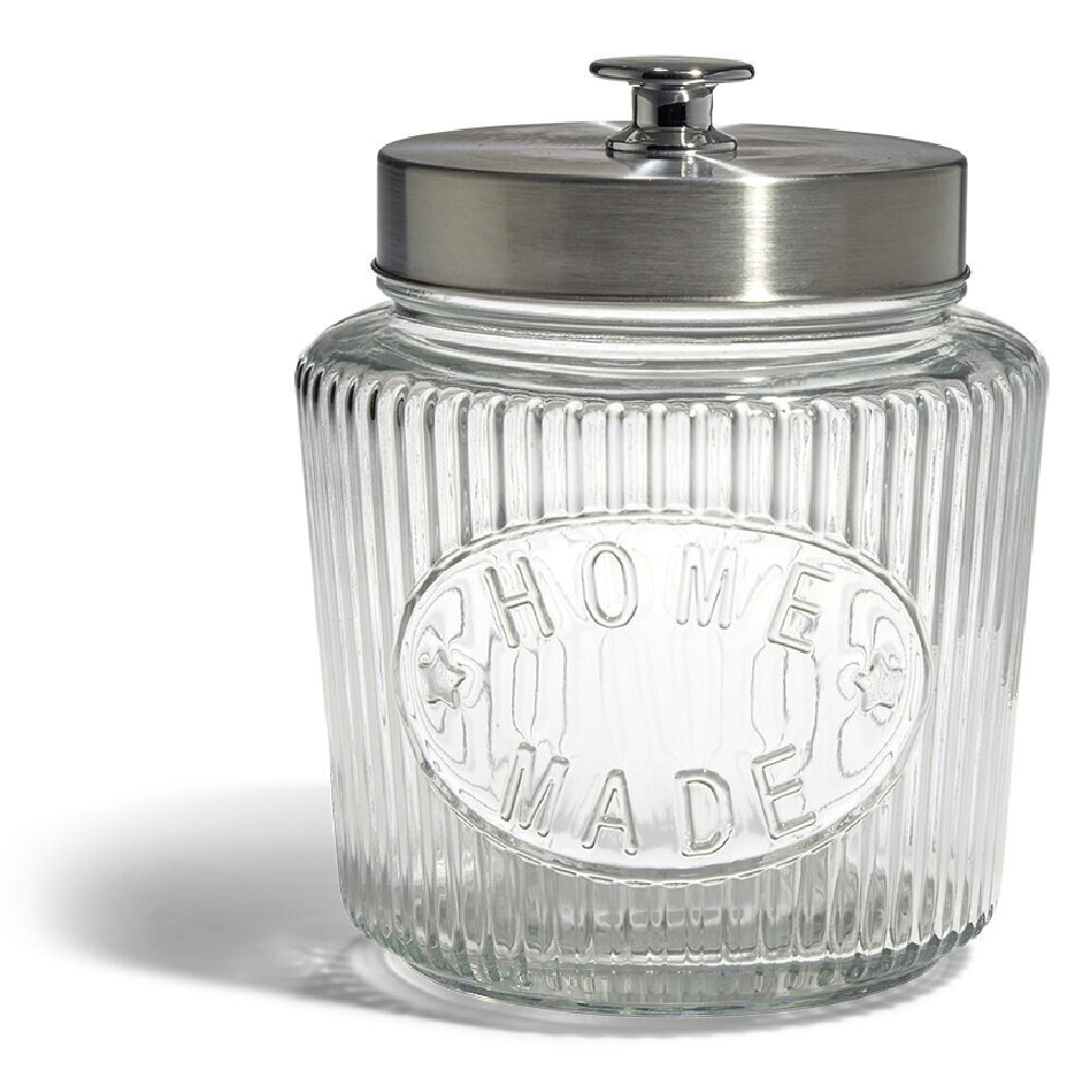 Bocal de conservation 1L en verre avec couvercle en métal Ø11,5xH18cm