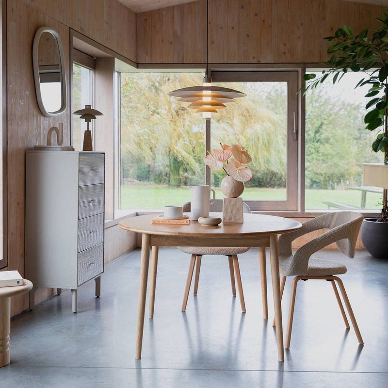 Zuiver - Twist - Uitschuifbare Tafel - Naturel Eiken - Fineer - 120x120cm tot 160x120cm