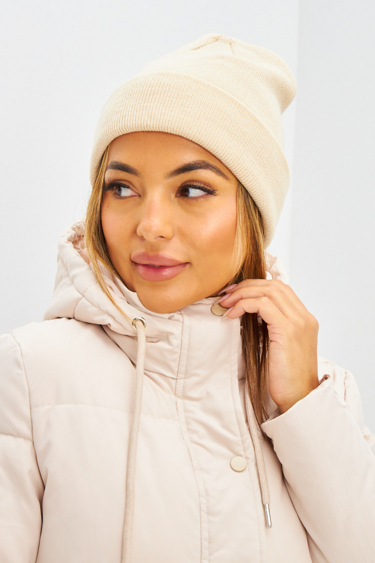 Bonnet côtelé beige