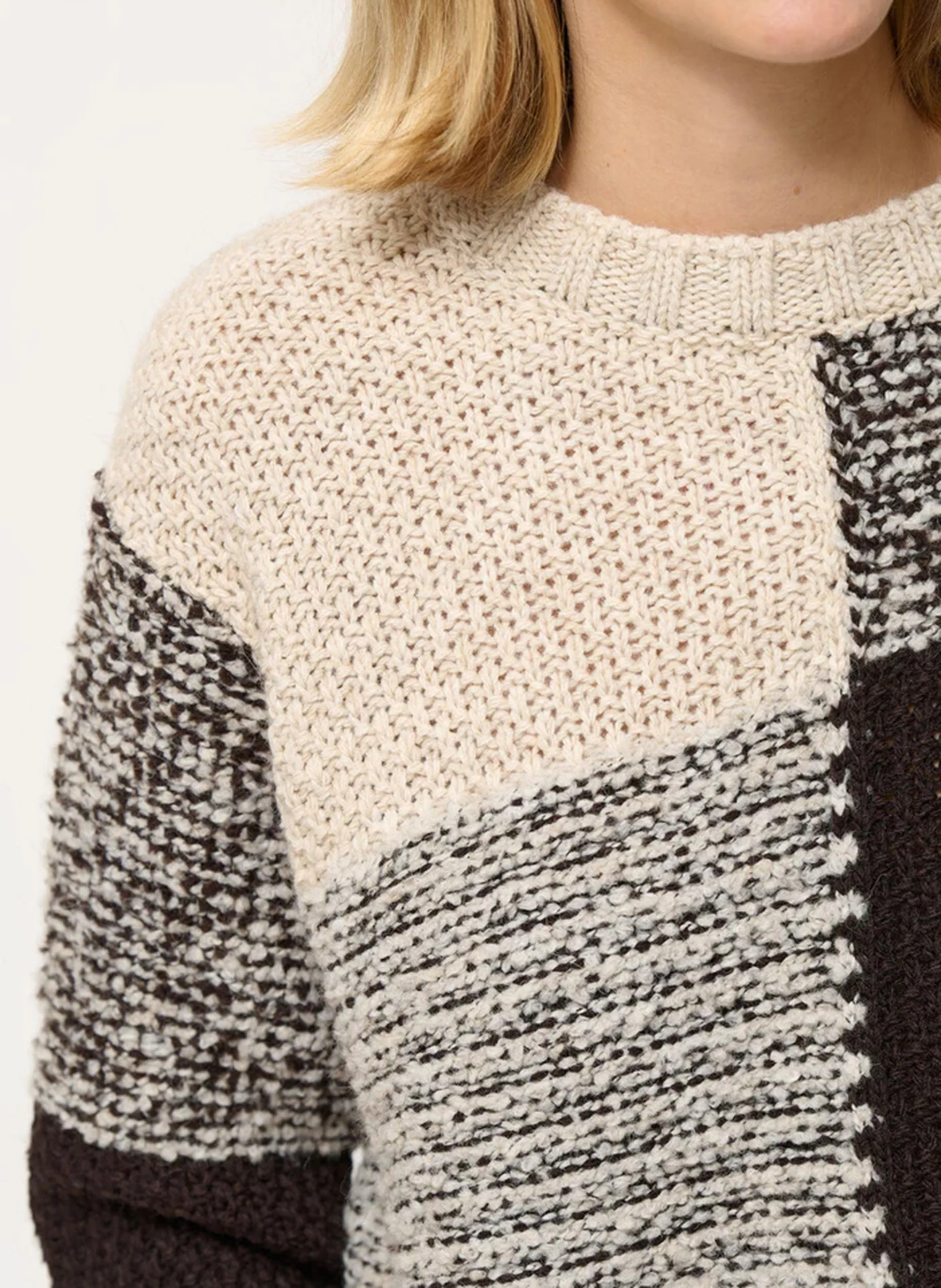Pull ample à col rond | Marron