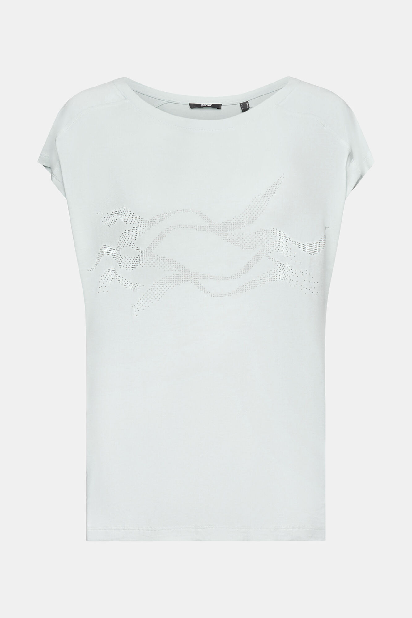 Camiseta de manga curta em viscose com estampa abstrata - Estampa azul