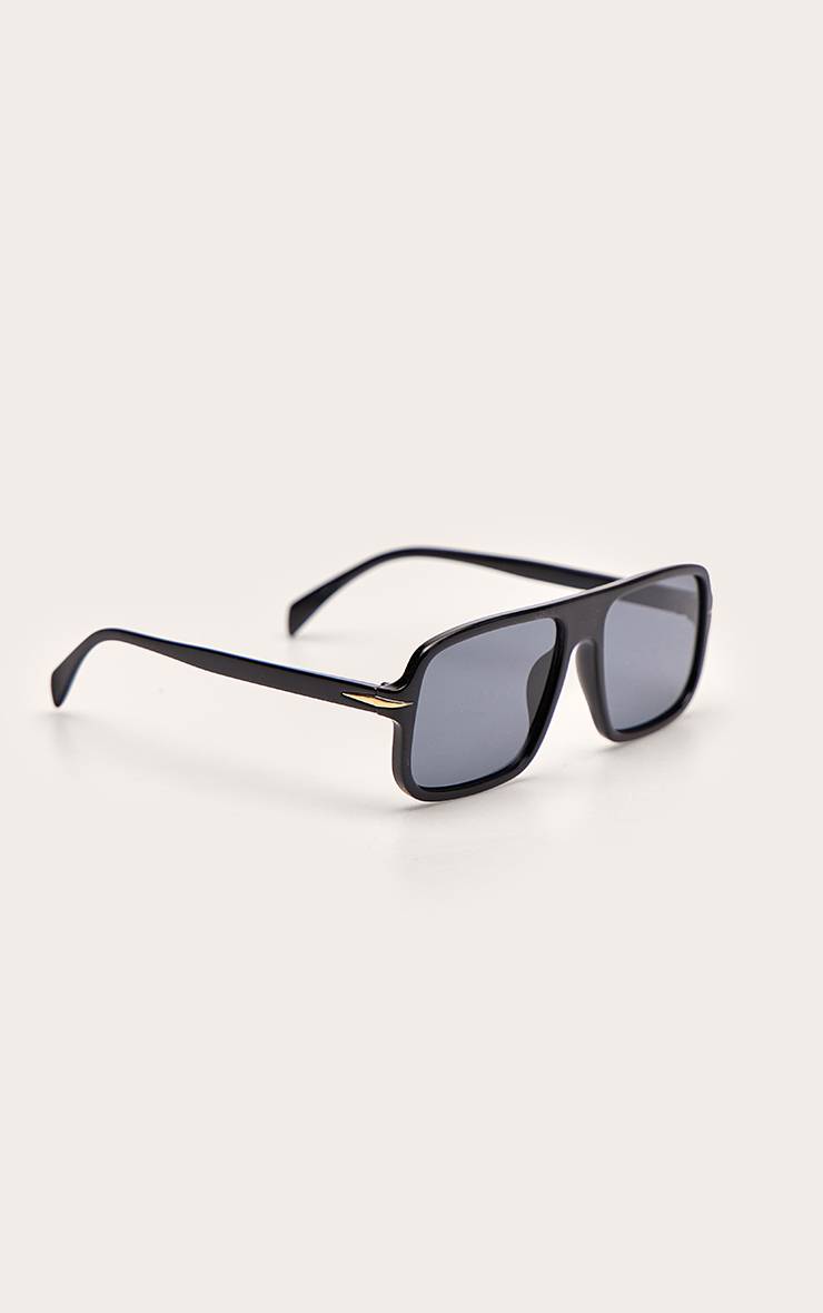 Noir Lunettes De Soleil Carrées Oversize À Monture Fumée
