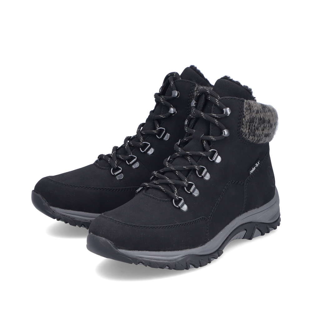 Rieker Damen-Outdoor-TEX-Stiefel gefüttert Schwarz-Grau