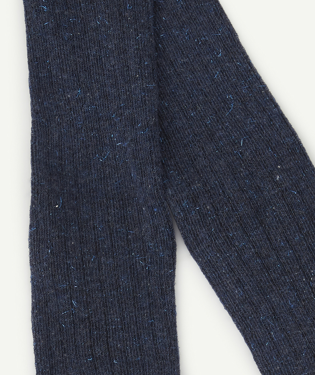 LES COLLANTS EN TRICOT BÉBÉ FILLE MARINE ET BRILLANT