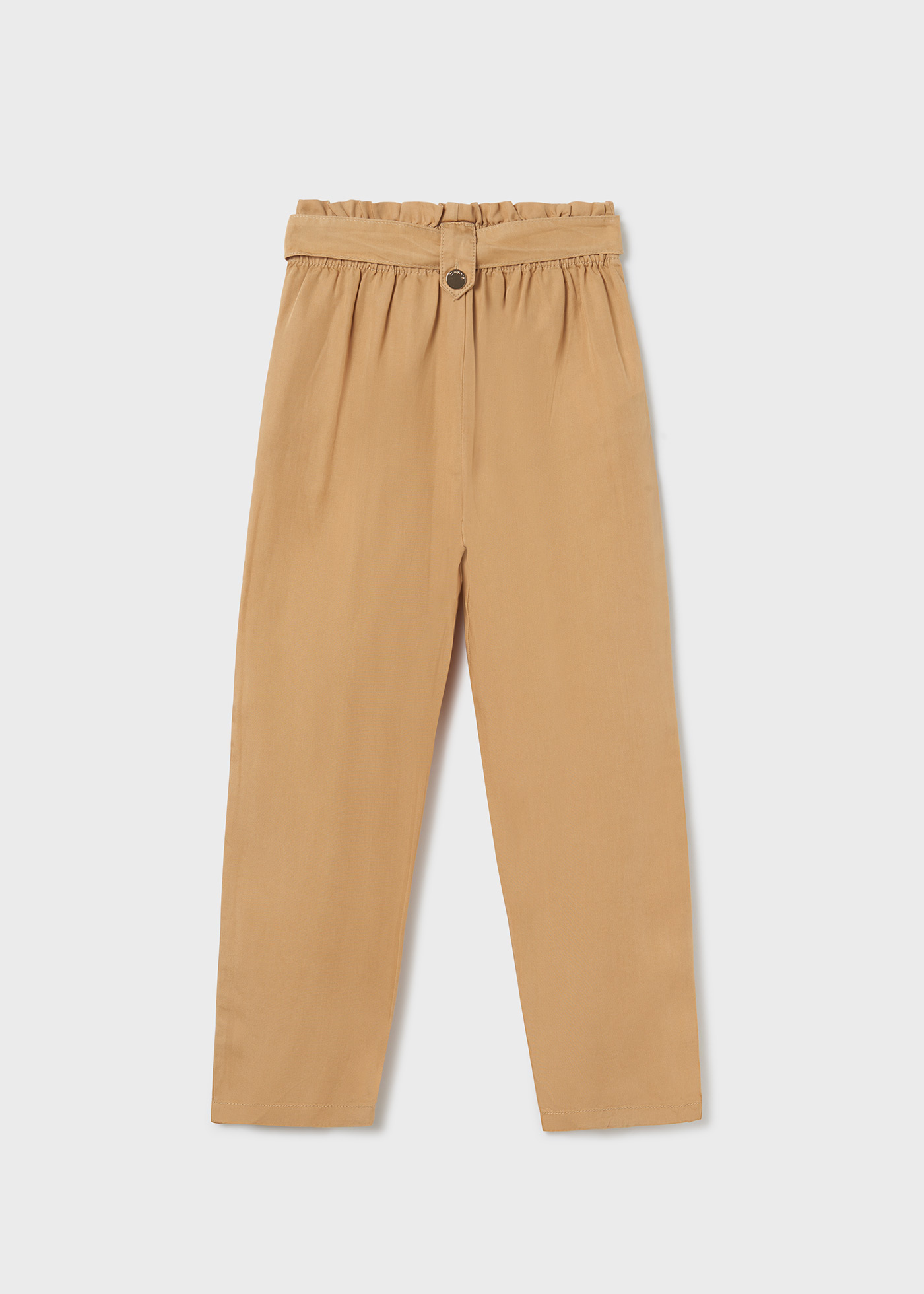 Calça cropped feminina em TENCEL™ Lyocell com amarração