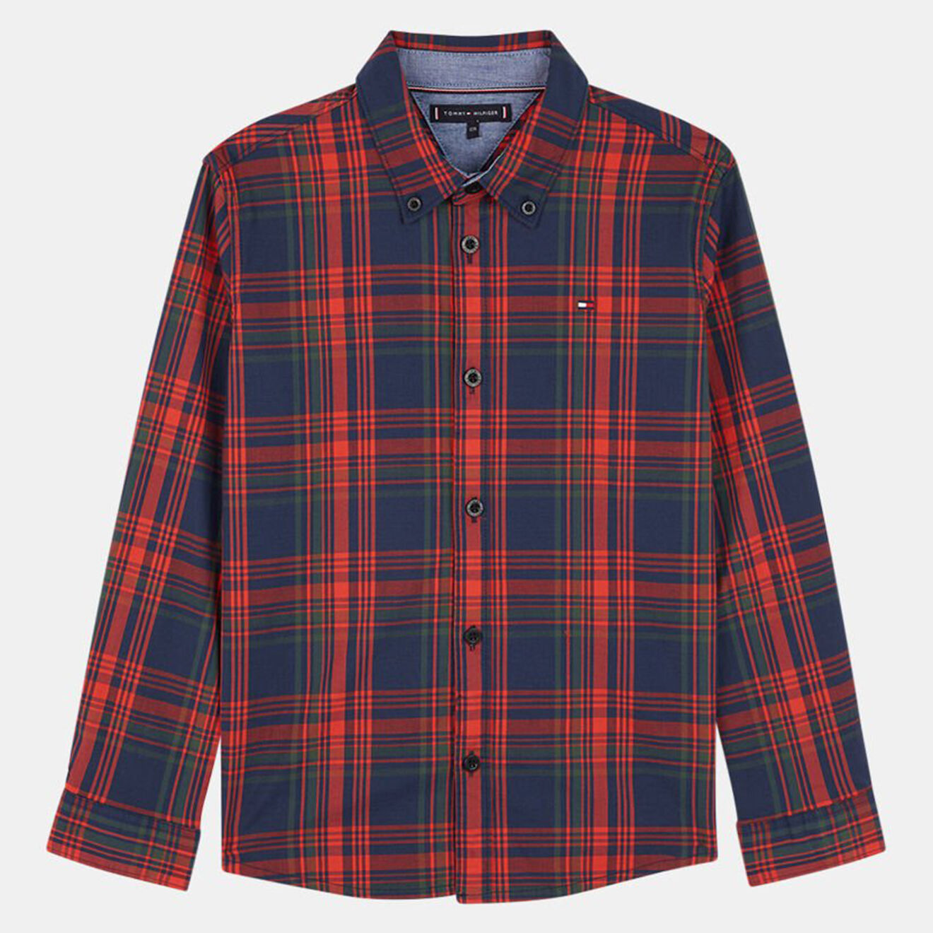 Tommy Hilfiger Chemise en Coton stretch à carreaux rouge/marine