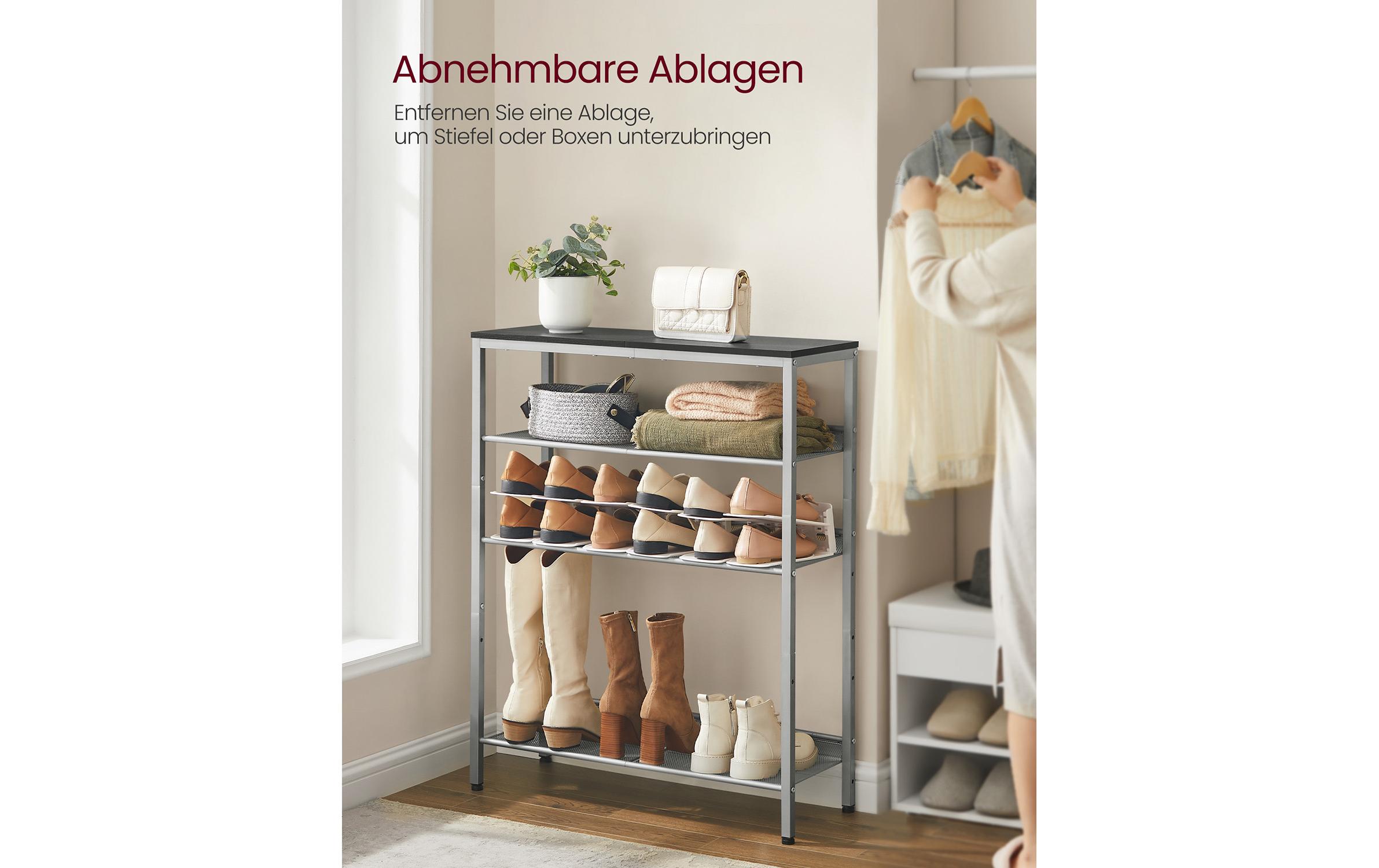 Schuhregal 93 x 75 x 30 cm, GrauSchuhgestell mit 5 Ablagen