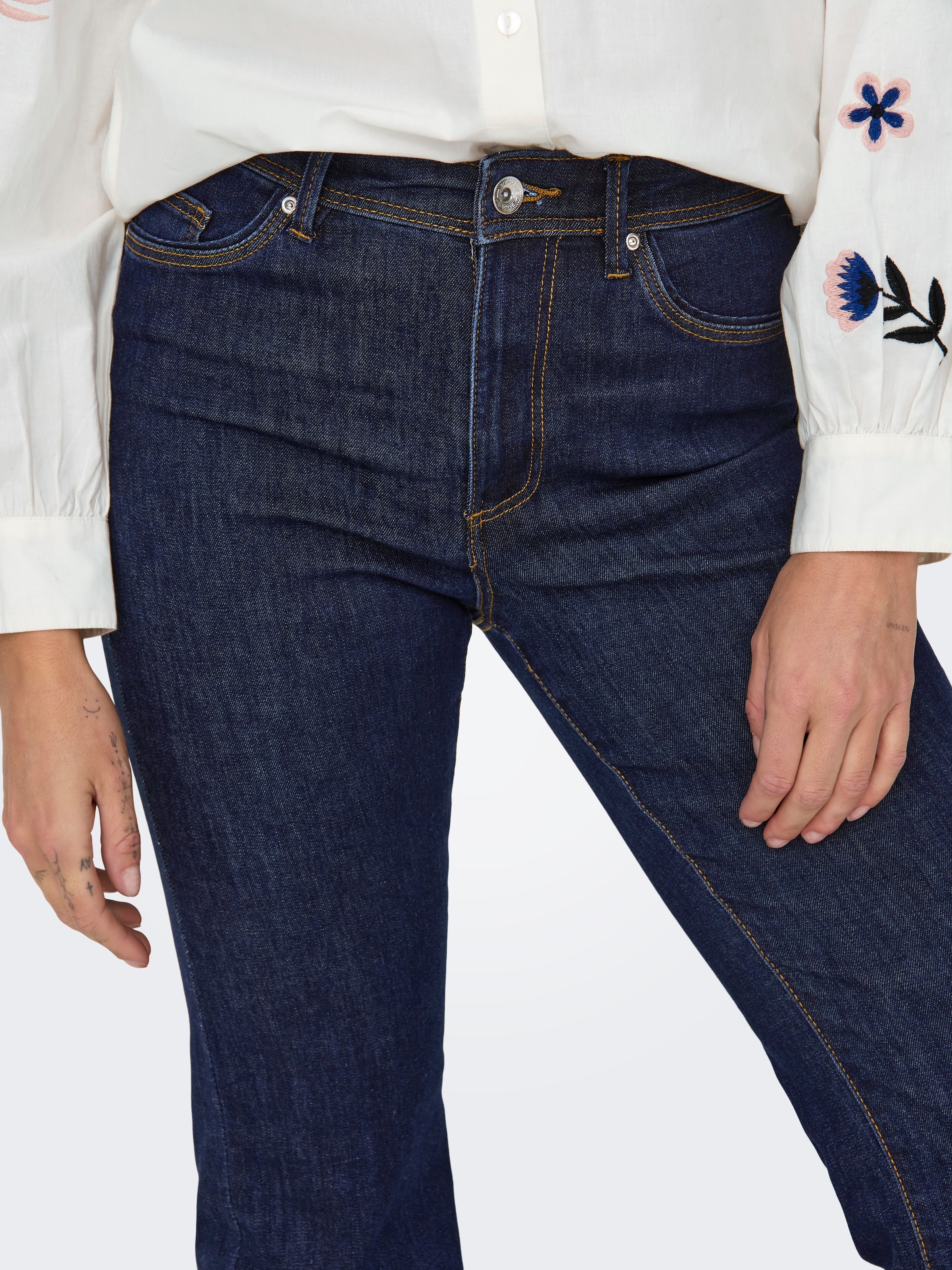ONLY Bootcut-Jeans »ONLWAUW LIFE HW FLARED RINSE DNM«, mit Stretch