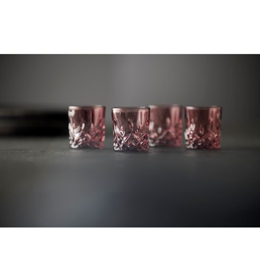 Lyngby Glas Sorrento 4-pak Shotglas, Pink, 4 cl