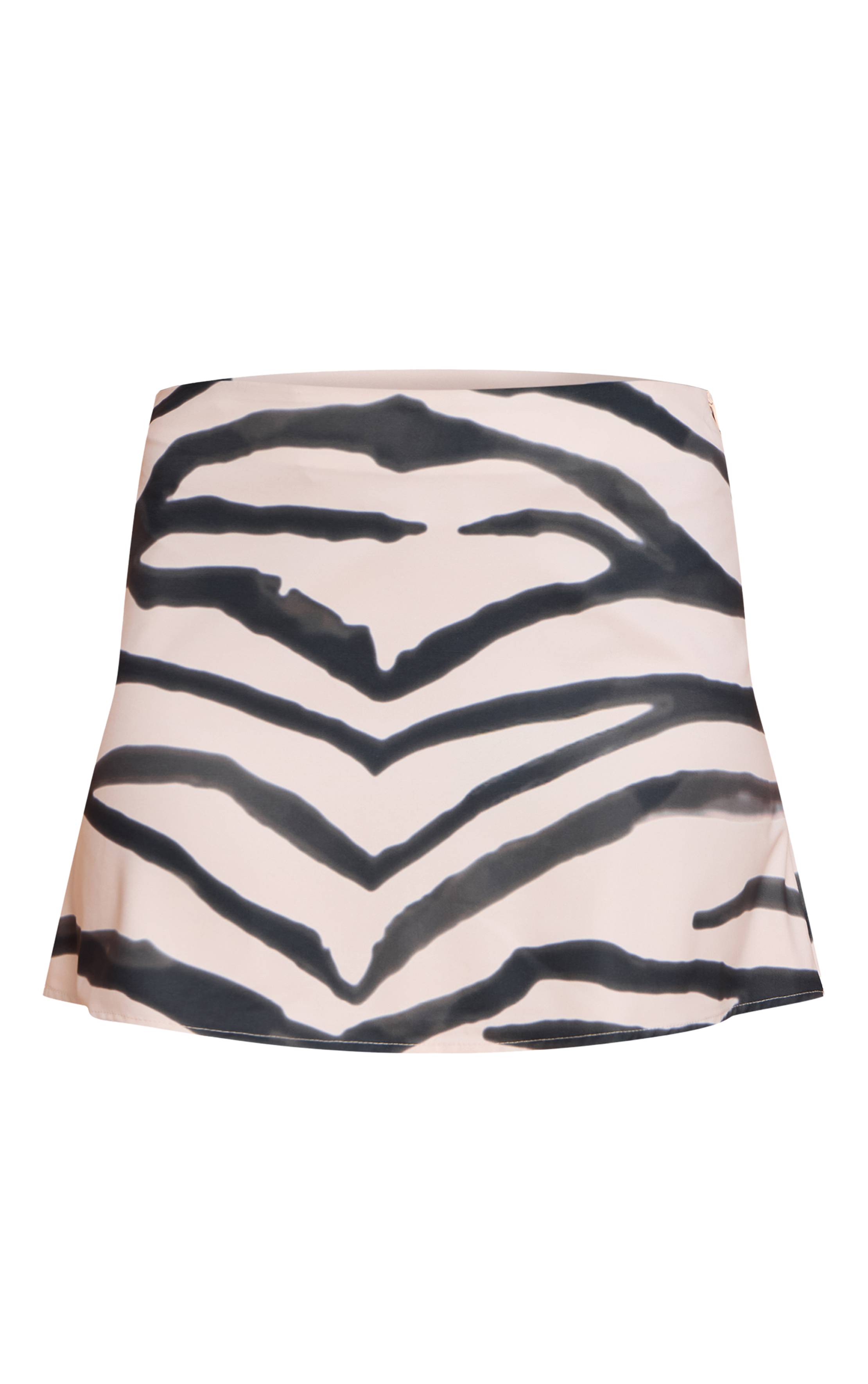 Zèbre Mini-jupe Fluide Imprimée En Tissu Tissé