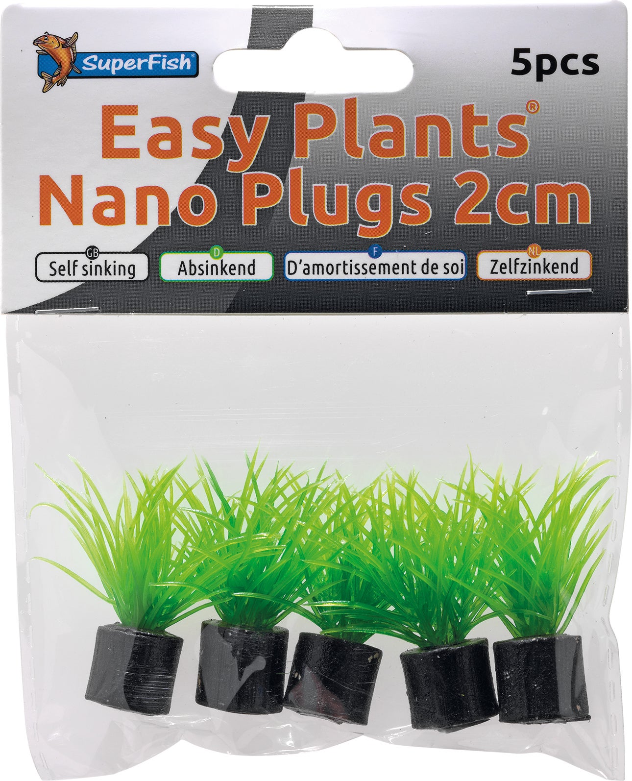 SuperFish aquarium kunstplant plug groen 2 cm 5 stuks