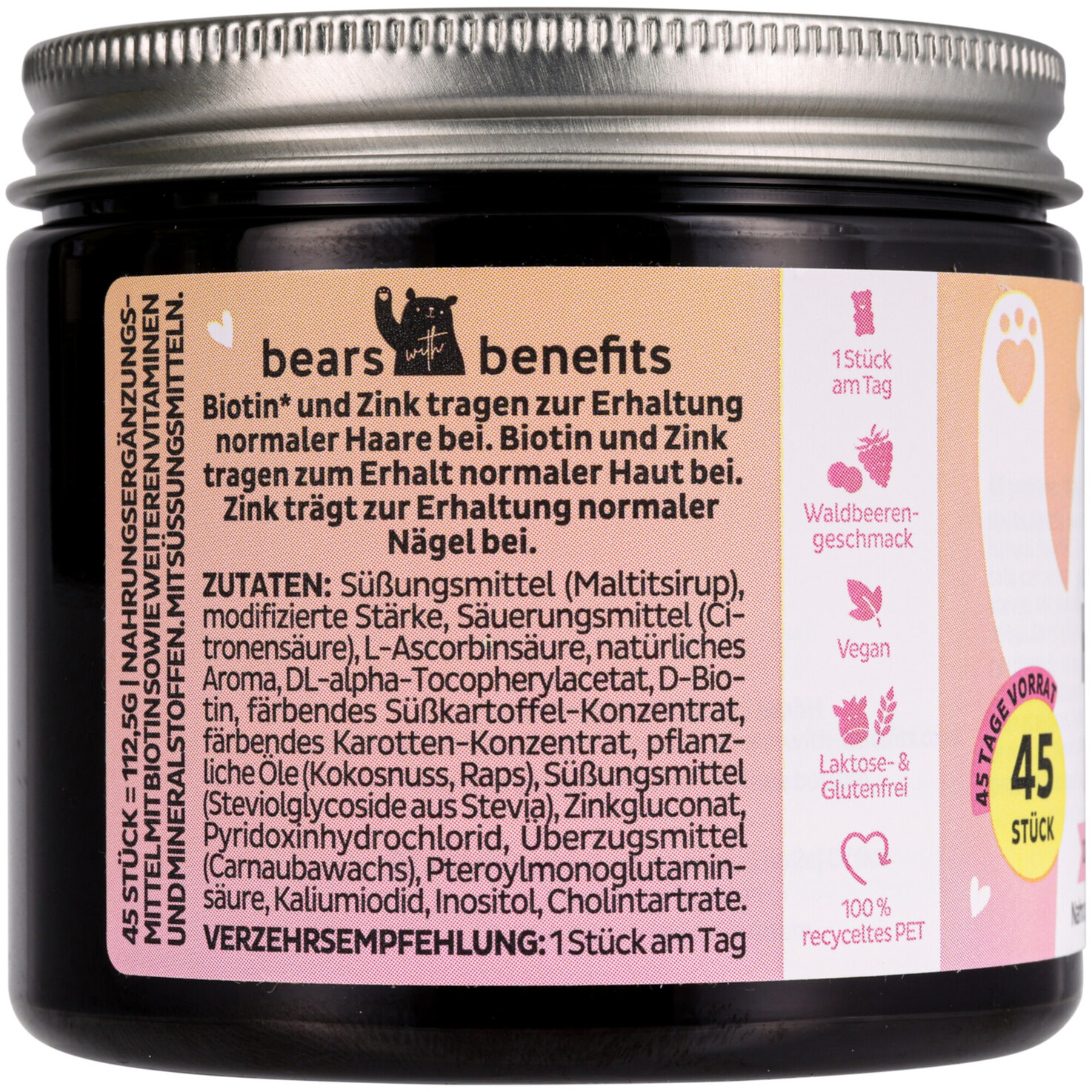 Bears with Benefits Biotin Vitamin 45 Stück