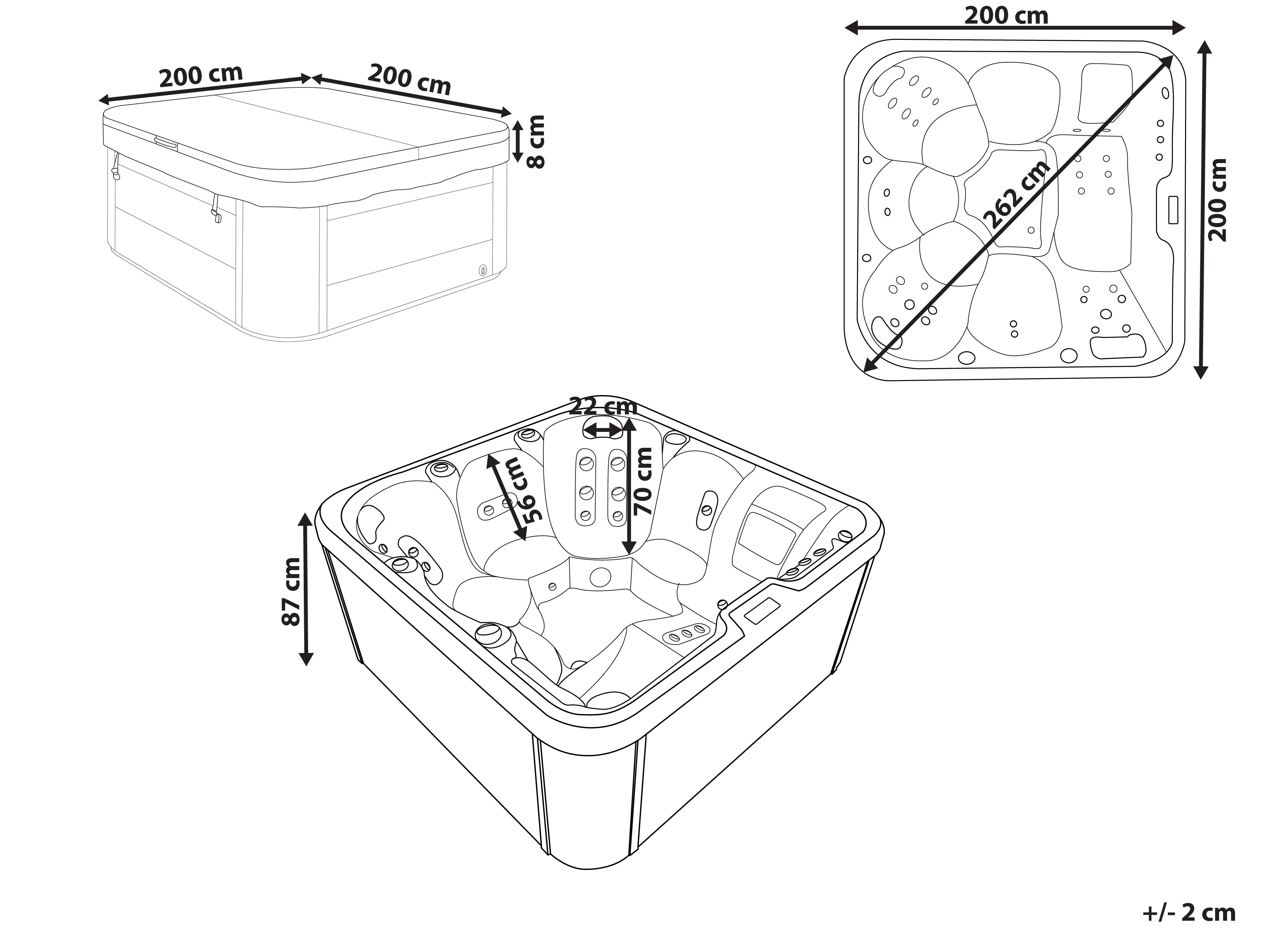 Buiten hottub met LED CALIMA Wit