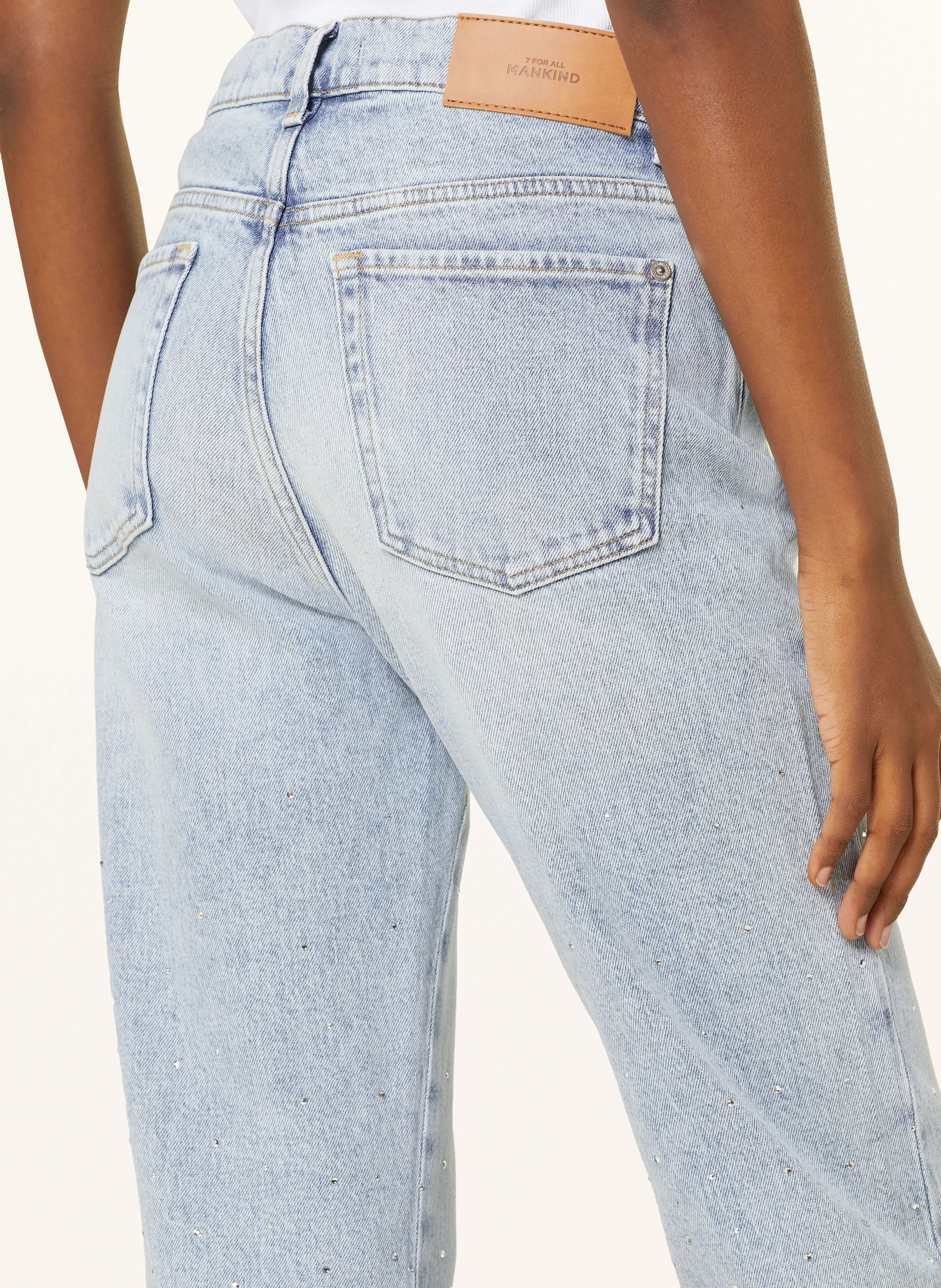 7 for all mankind Straight Jeans LOGAN STOVEPIPE mit Schmucksteinen