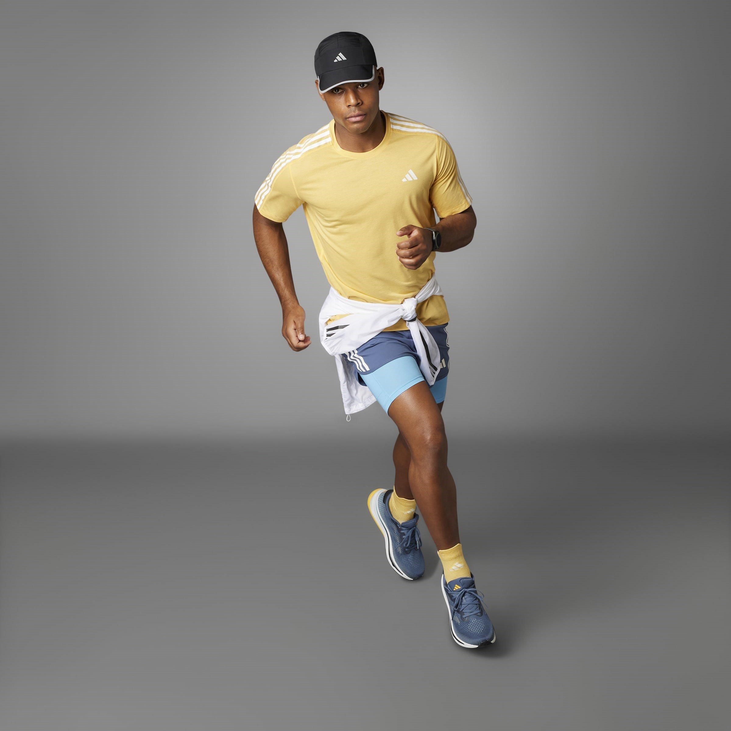adidas Own the Run 3 Stripes T Shirt Mens