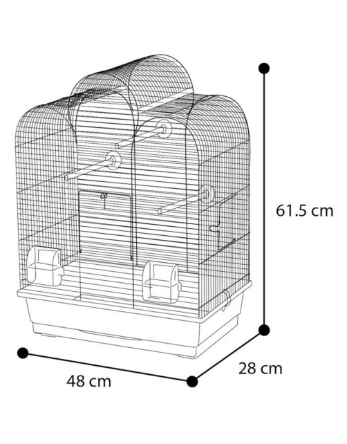 Flamingo Vogelkooi Dara Wit - Vogelverblijven - 48x28x61.5 cm Wit Wit