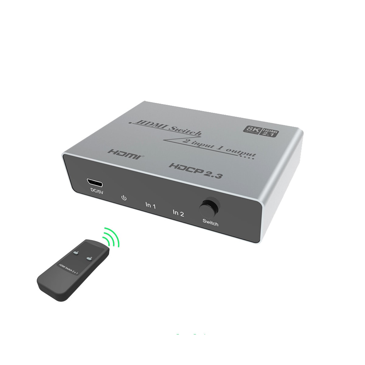 HDMI-bryter 8K 2x1 med fjernkontroll