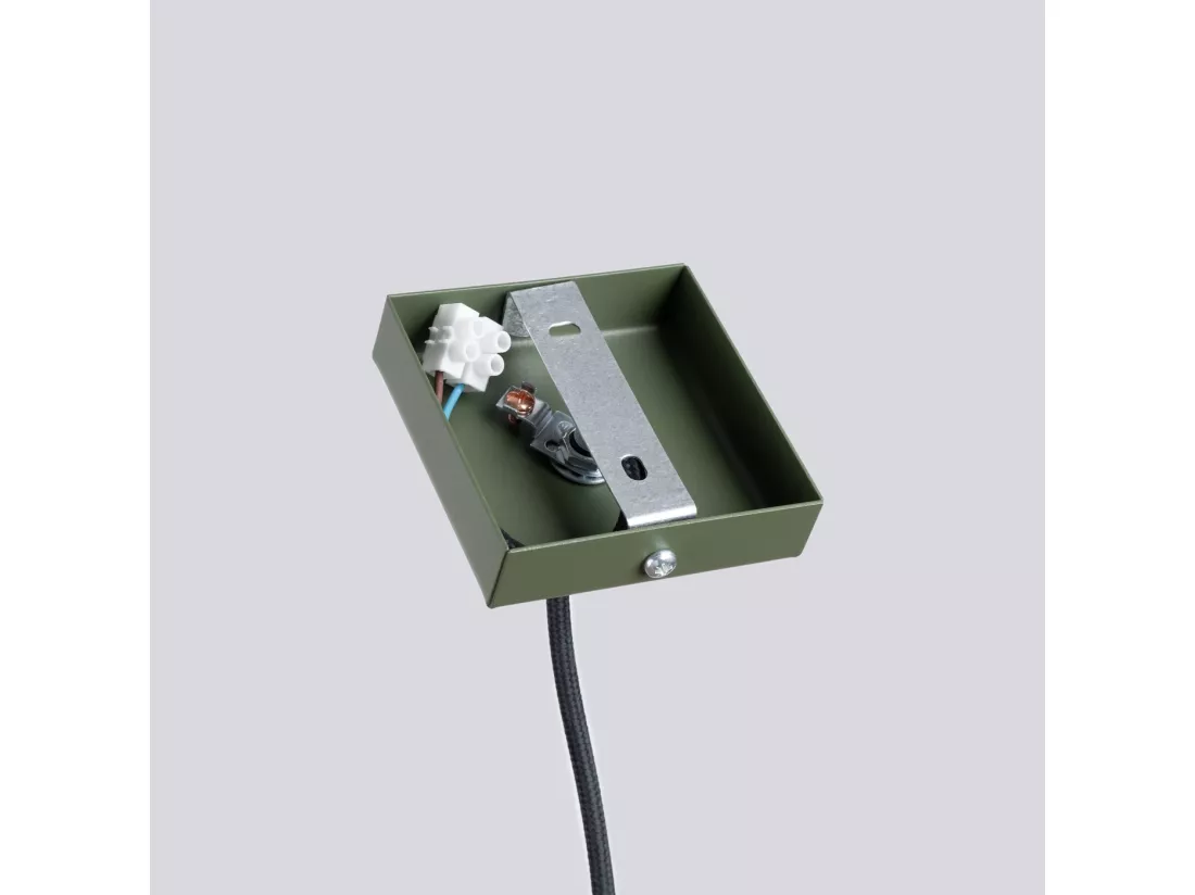 Lampe à suspension Pastelo moderne en acier - 1 sources lumineuses - L.8 x H.114 cm - vert olive