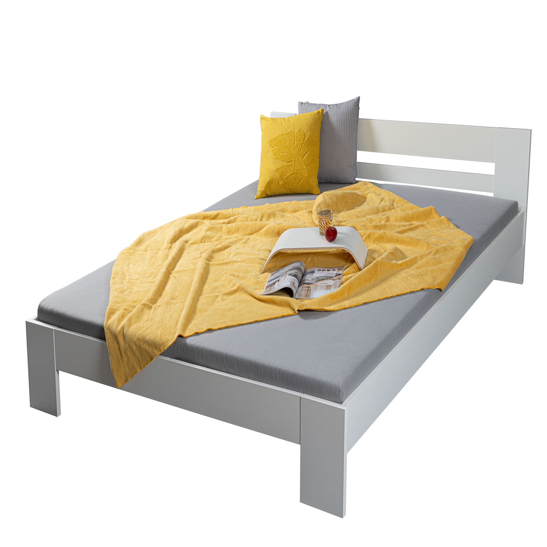 Futonbett - weiß - 90x200 cm