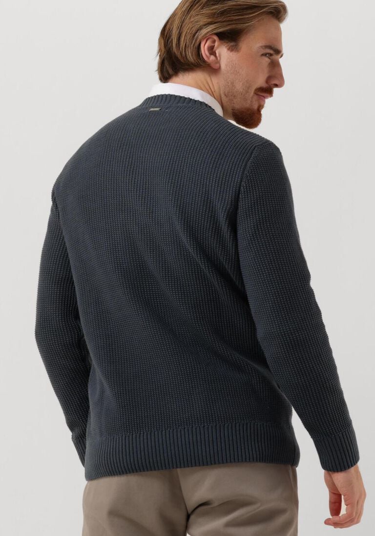 PUREWHITE blauwe purewhite trui structured crewneck knit