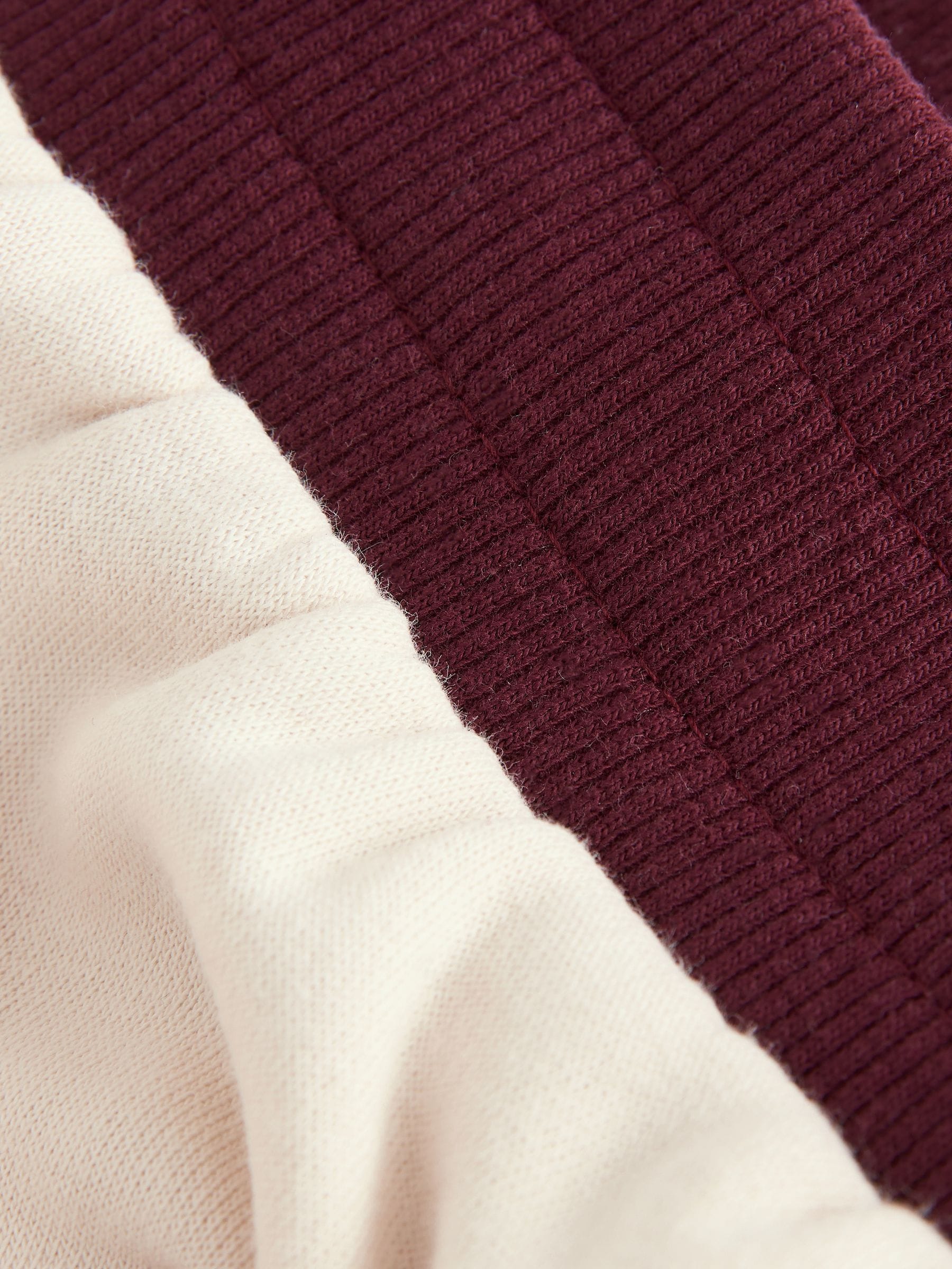 Ecru/Berry Colourblock - Joggingbroek met wijde pijpen