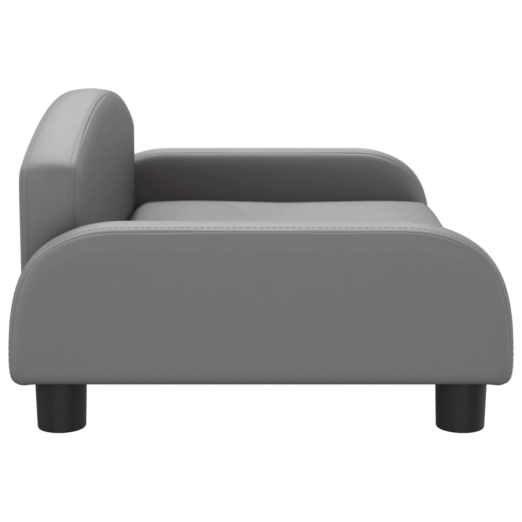 Cama para cães vidaXL em couro sintético, cinza, 50x40x30 cm