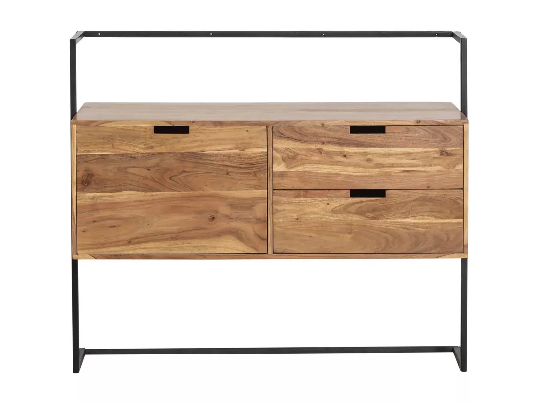 Meuble sous vasque en bois d'acacia et métal Ninon