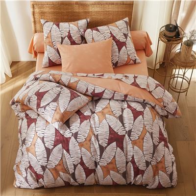 Linge de lit feuilles de palme stylisées