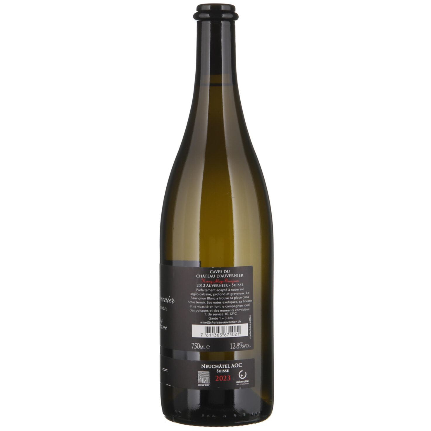 Neuchâtel AOC Sauvignon Blanc Sélection Tradition Caves du Château d'Auvernier -75cl