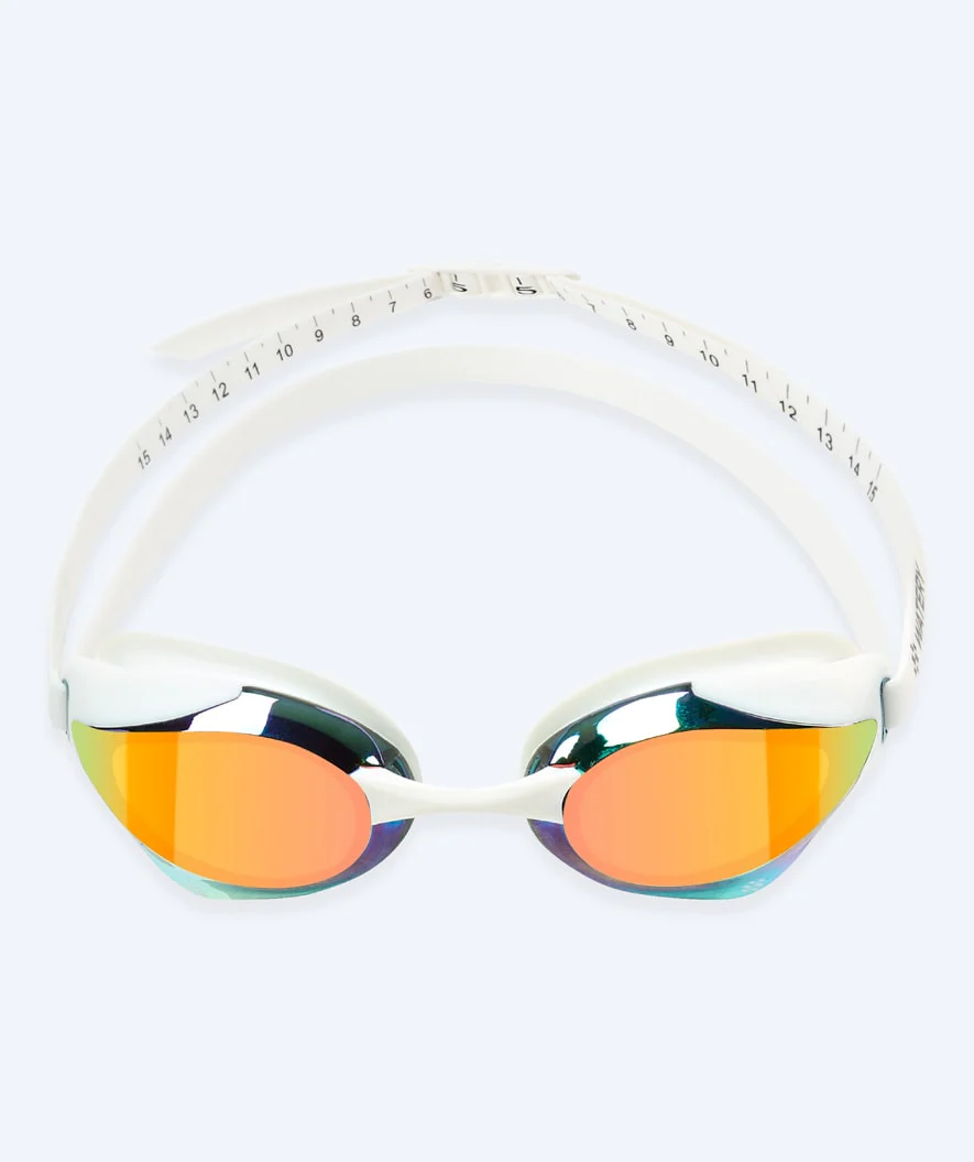 Watery Elite svømmebriller - Poseidon Ultra Mirror - Hvid/guld