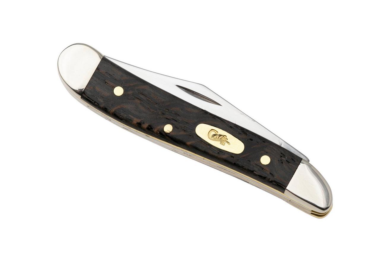 Case Peanut 14005 Smooth Black Curly Oak Wood 7220 SS, zakmes