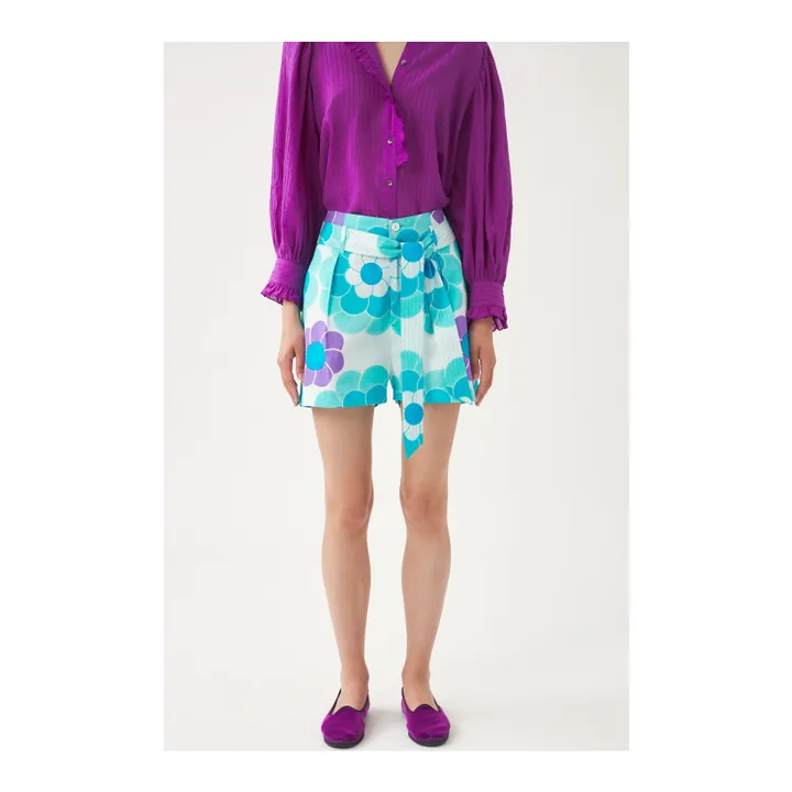 Antik Batik Short Suny Popeline de Coton | Bleu