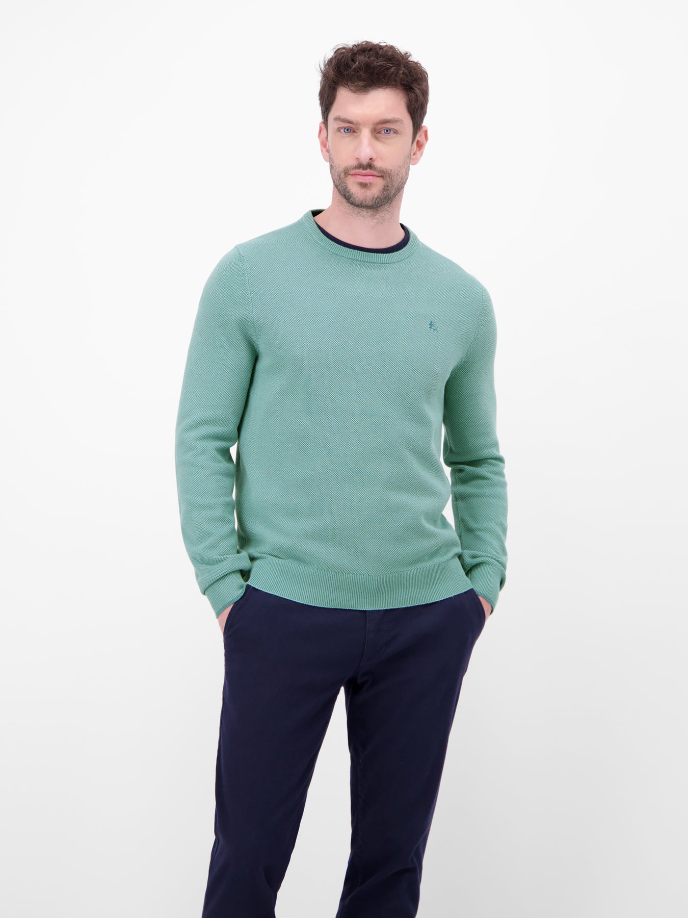 Strickpullover in sportiver 2-Tone-Optik
