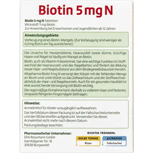 altapharma Biotin 5mg N