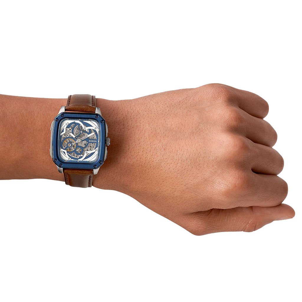 Montre Fossil Inscription Bleu