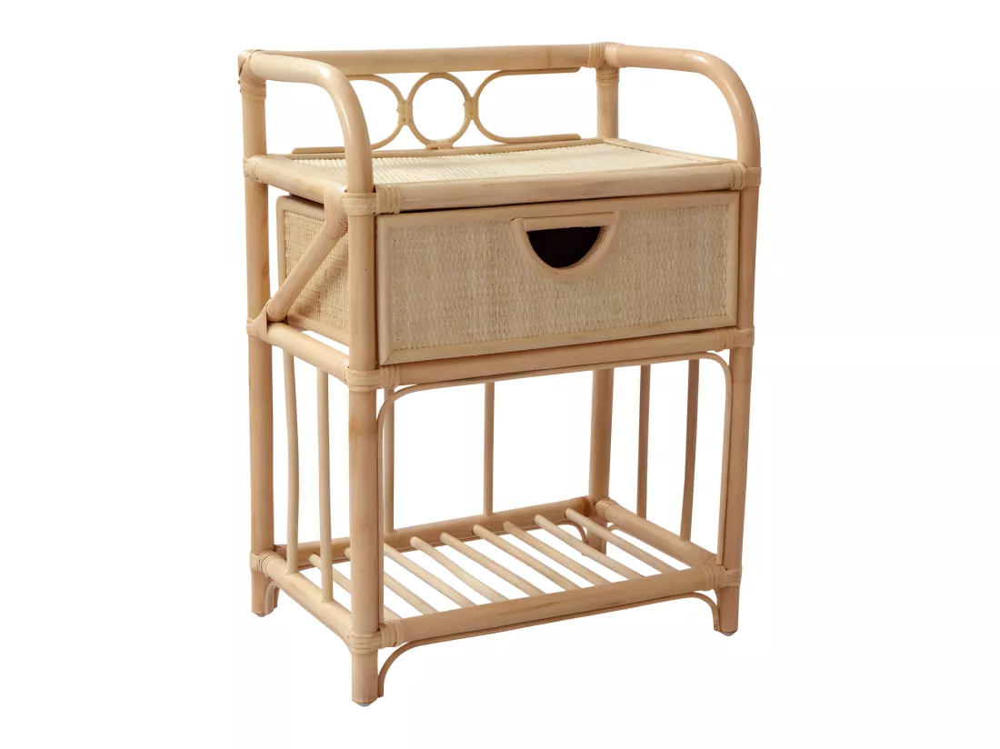 Tondano - Table de chevet en rotin - Naturel