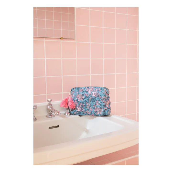 Louise Misha Pochette Teiki en coton bio | Bleu