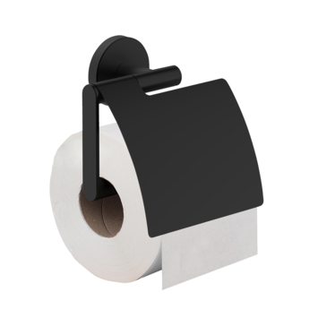 Marho Toiletrolhouder Luxor met klep zwart