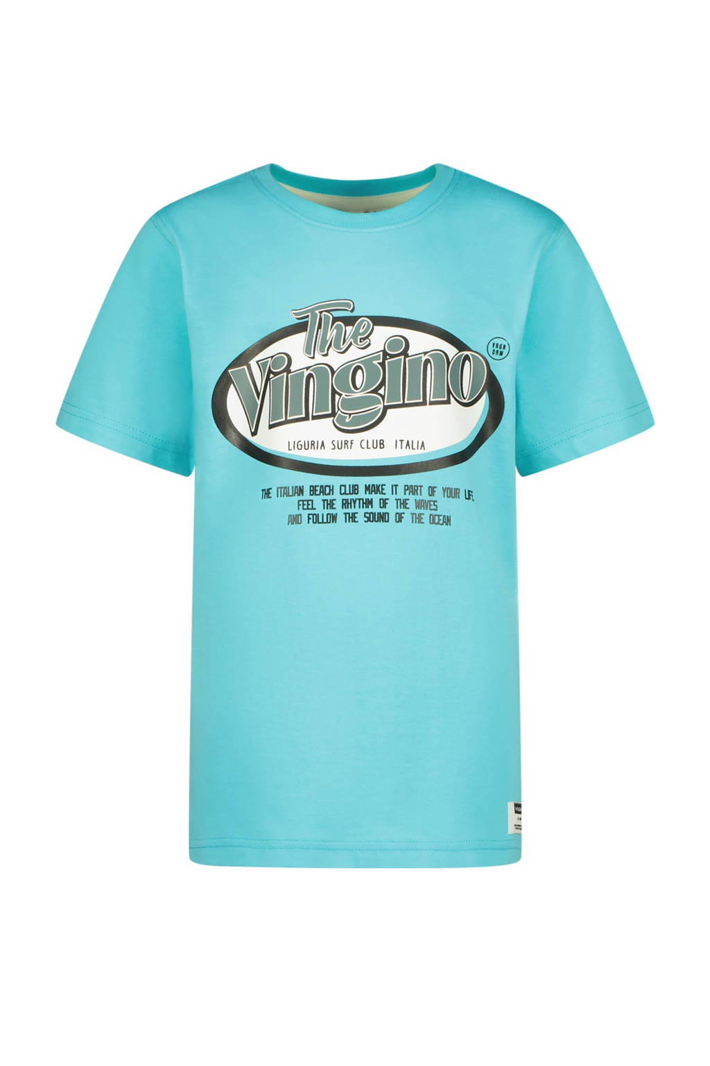 Vingino T-shirt Hebor met logo aquablauw