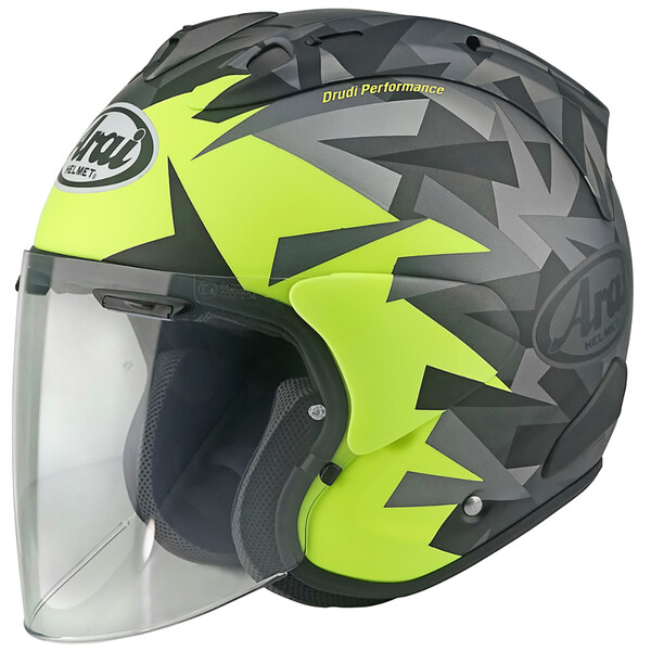 Arai - Casque SZ-R Vas Evo Mimesis Jaune fluo / Camouflage Gris