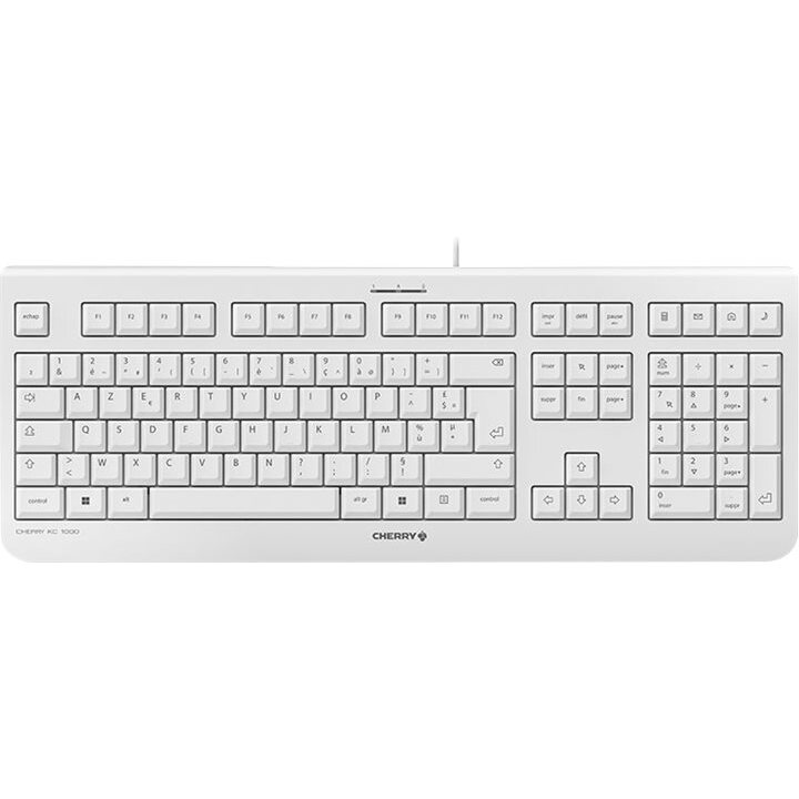 CHERRY KC 1000 Clavier filaire, blanc grisé, USB, AZERTY - FR