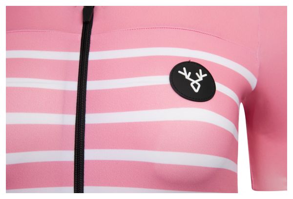 Maillot Manches Courtes Femme LeBram Ventoux Saumon Coupe Ajustée